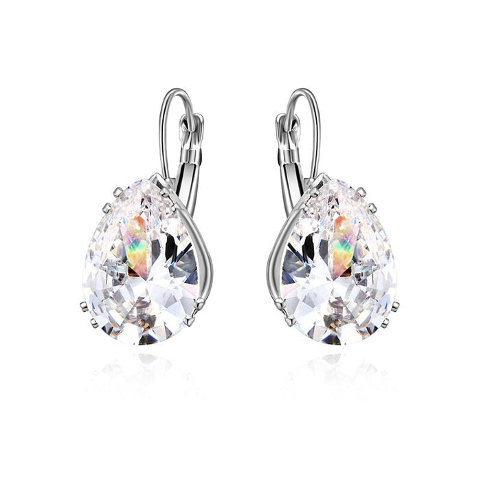Wholesale full-drill short stud earrings MOQ≥2 JDC-ES-Kas005 Earrings 卡诗 Water drop white diamond MOQ2 Wholesale Jewelry JoyasDeChina Joyas De China