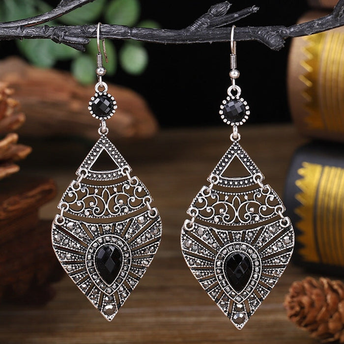 Wholesale full drilled water droplet skeleton alloy drop JDC-ES-daiq013 Earrings 黛茜 1 Wholesale Jewelry JoyasDeChina Joyas De China
