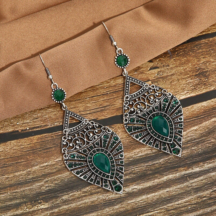 Wholesale full drilled water droplet skeleton alloy drop JDC-ES-daiq013 Earrings 黛茜 2 Wholesale Jewelry JoyasDeChina Joyas De China