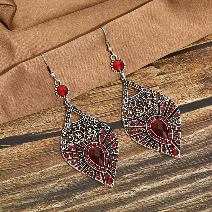 Wholesale full drilled water droplet skeleton alloy drop JDC-ES-daiq013 Earrings 黛茜 4 Wholesale Jewelry JoyasDeChina Joyas De China