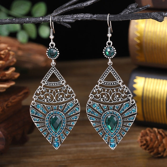 Wholesale full drilled water droplet skeleton alloy drop JDC-ES-daiq013 Earrings 黛茜 Wholesale Jewelry JoyasDeChina Joyas De China