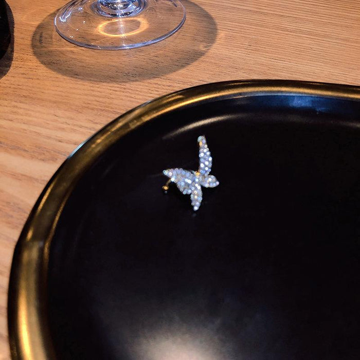 Wholesale full Rhinestone alloy butterfly earrings JDC-ES-GSBY056 Earrings JoyasDeChina Gold (single) Wholesale Jewelry JoyasDeChina Joyas De China