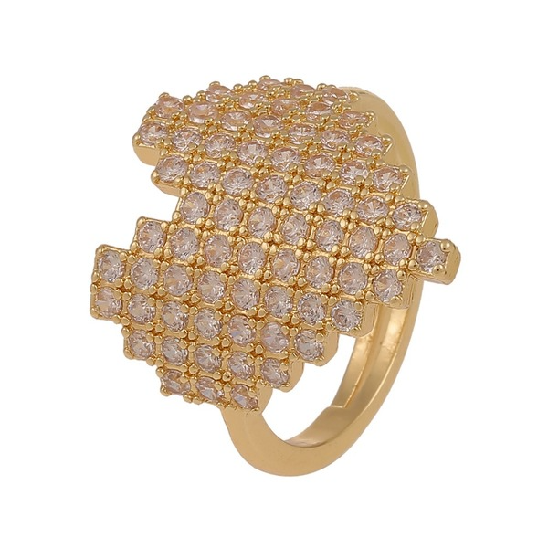 Wholesale full Rhinestone heart-shaped copper rings JDC-RS-HX114 Rings JoyasDeChina Wholesale Jewelry JoyasDeChina Joyas De China