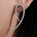 Wholesale full Rhinestone spiral simple geometric line cross silver needle Earrings JDC-ES-WN032 Earrings 薇妮 Wholesale Jewelry JoyasDeChina Joyas De China