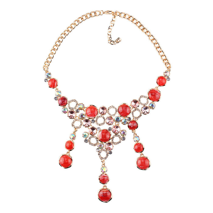 Wholesale gemstone strange color Necklace JDC-NE-JQ180 NECKLACE 佳琪 cherry red Wholesale Jewelry JoyasDeChina Joyas De China
