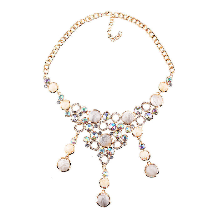 Wholesale gemstone strange color Necklace JDC-NE-JQ180 NECKLACE 佳琪 Off white Wholesale Jewelry JoyasDeChina Joyas De China