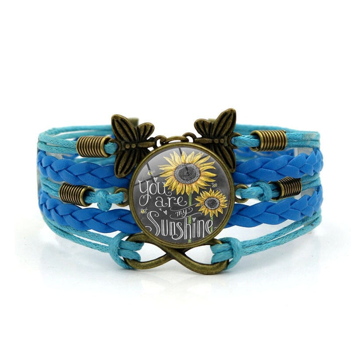 Wholesale gemstone vintage butterfly alloy bracelet JDC-BT-hengx006 Bracelet 横湘 Blue Wholesale Jewelry JoyasDeChina Joyas De China