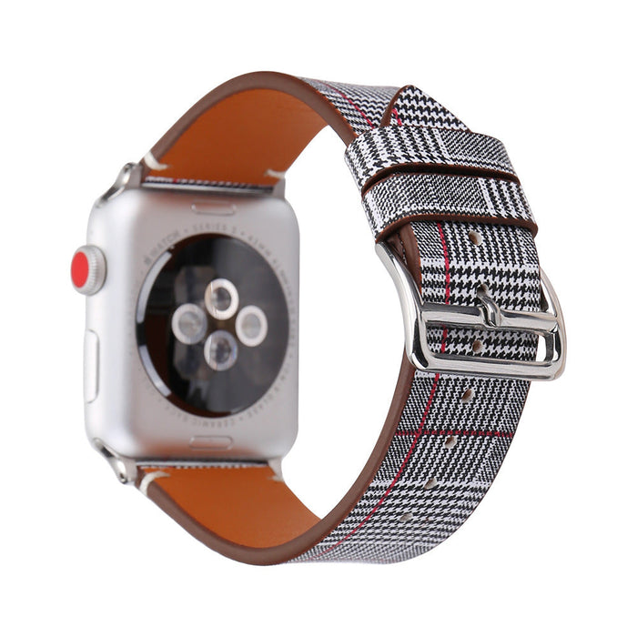 Wholesale Genuine Leather Apple Watch Houndstooth Watch Band JDC-WD-Youyd005 Watch Band 优亿达 38MM red Wholesale Jewelry JoyasDeChina Joyas De China