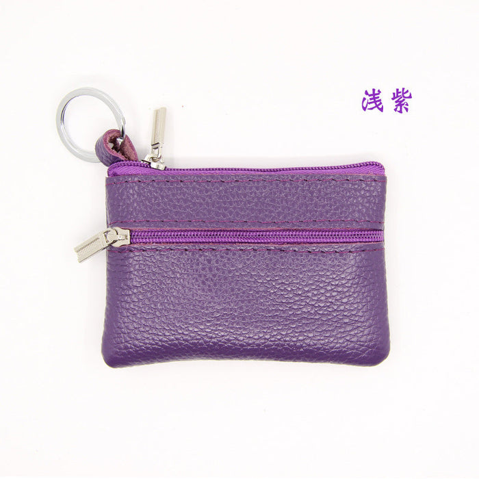 Wholesale genuine leather mini coin purse multifunctional wallet JDC-WT-ZNS12 Wallet JoyasDeChina Light purple Wholesale Jewelry JoyasDeChina Joyas De China