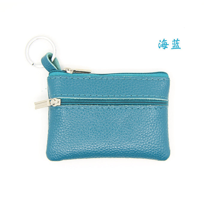 Wholesale genuine leather mini coin purse multifunctional wallet JDC-WT-ZNS12 Wallet JoyasDeChina Navy blue Wholesale Jewelry JoyasDeChina Joyas De China