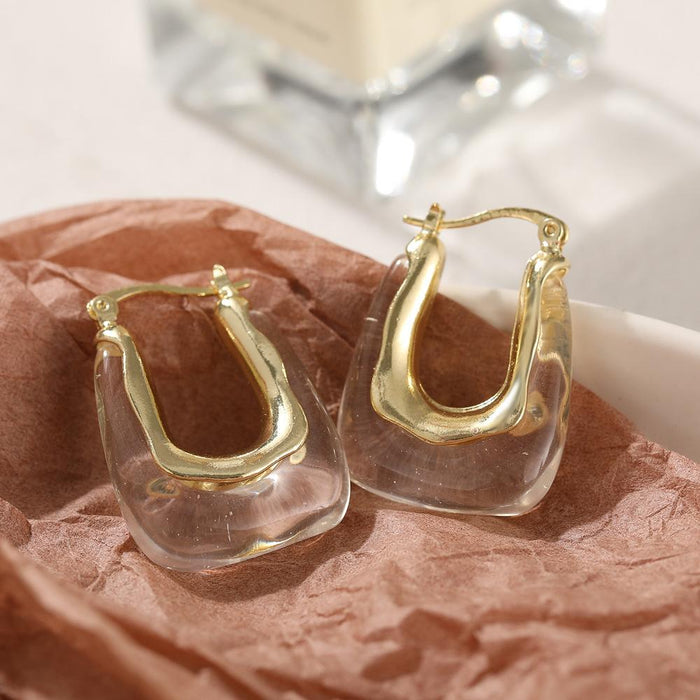 Wholesale geometric acrylic metal earrings JDC-ES-F533 Earrings JoyasDeChina 5385001 Wholesale Jewelry JoyasDeChina Joyas De China