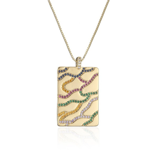 Bulk Jewelry Wholesale geometric block pendant necklace JDC-ag128 Wholesale factory from China YIWU China