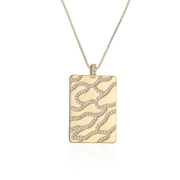 Bulk Jewelry Wholesale geometric block pendant necklace JDC-ag128 Wholesale factory from China YIWU China
