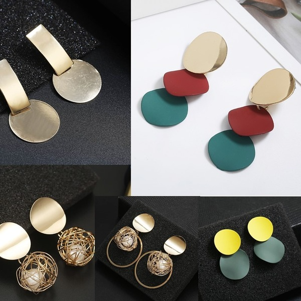 Bulk Jewelry Wholesale geometric concave round piece earrings  JDC-ES-b051 Wholesale factory from China YIWU China