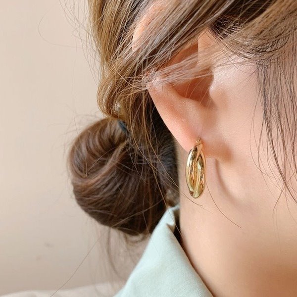 Wholesale geometric double-layer cross circle copper Earrings JDC-ES-WN039 Earrings 薇妮 Wholesale Jewelry JoyasDeChina Joyas De China