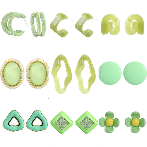 Wholesale geometric emerald green acetic acid plate Earrings irregular Earrings JDC-ES-JQ084 Earrings JoyasDeChina Wholesale Jewelry JoyasDeChina Joyas De China