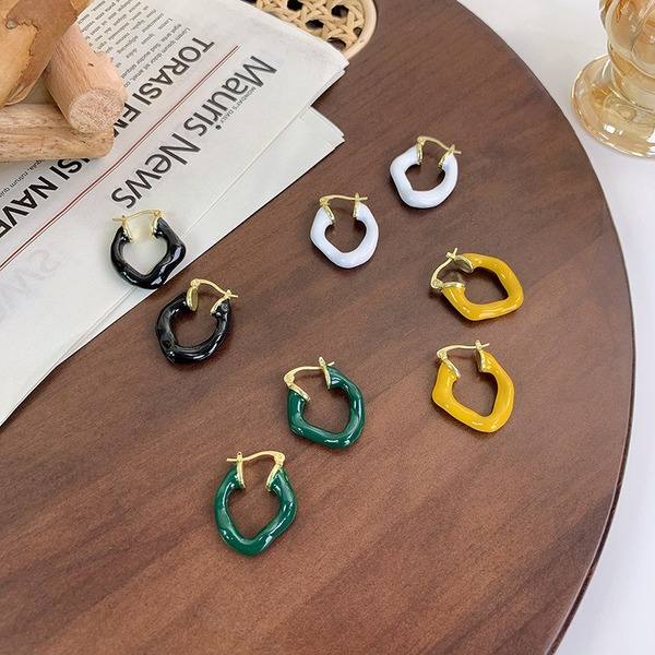 Wholesale geometric enamel ceramic earrings JDC-ES-W383 Earrings JoyasDeChina Wholesale Jewelry JoyasDeChina Joyas De China