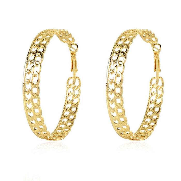 Wholesale geometric hollow alloy earrings JDC-ES-TC161 Earrings JoyasDeChina golden Wholesale Jewelry JoyasDeChina Joyas De China
