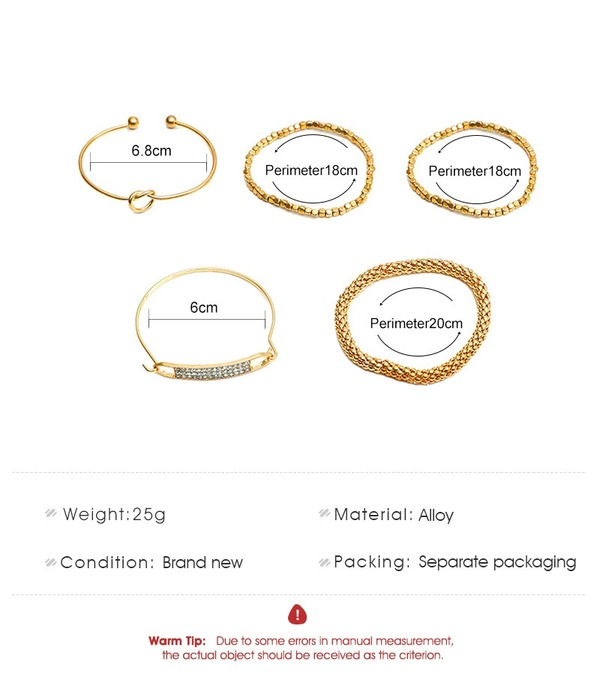 Bulk Jewelry Wholesale Geometric Hollow Bracelet Bangle 5 Piece Set JDC-BT-D550 Wholesale factory from China YIWU China