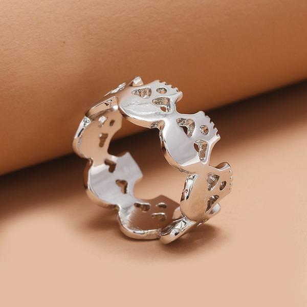 Wholesale geometric hollow skull joint ring JDC-RS-KQ054 Rings JoyasDeChina Wholesale Jewelry JoyasDeChina Joyas De China