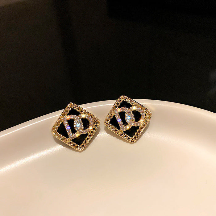 Wholesale geometric letter alloy gold earrings JDC-ES-BY-009 Earrings 宝钰 1 Wholesale Jewelry JoyasDeChina Joyas De China