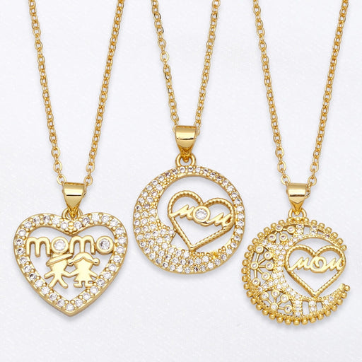 Wholesale geometric love mother's day necklace JDC-NE-AOS019 Necklaces 翱昇 Wholesale Jewelry JoyasDeChina Joyas De China