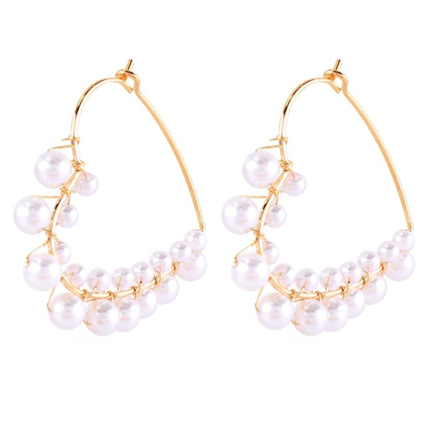 Wholesale geometric love pearl alloy earrings JDC-ES-TC154 Earrings JoyasDeChina Wholesale Jewelry JoyasDeChina Joyas De China