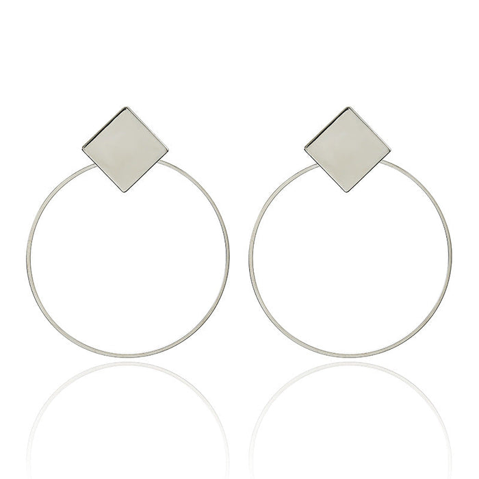 Wholesale geometric metal round earrings JDC-ES-GSQY301 Earrings JoyasDeChina 2 Wholesale Jewelry JoyasDeChina Joyas De China
