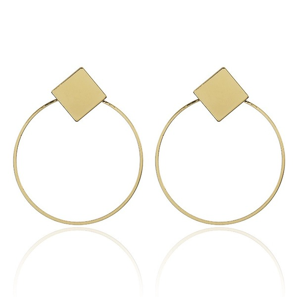 Wholesale geometric metal round earrings JDC-ES-GSQY301 Earrings JoyasDeChina Wholesale Jewelry JoyasDeChina Joyas De China