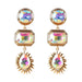 Wholesale geometric mosaic colorful diamond alloy earrings JDC-ES-TC142 Earrings JoyasDeChina 12290-1 AB color Wholesale Jewelry JoyasDeChina Joyas De China