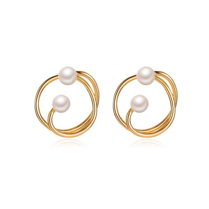 Wholesale geometric Pearl Earrings JDC-ES-D613 Earrings JoyasDeChina 01kc gold 1138 Wholesale Jewelry JoyasDeChina Joyas De China