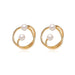 Wholesale geometric Pearl Earrings JDC-ES-D613 Earrings JoyasDeChina 01kc gold 1138 Wholesale Jewelry JoyasDeChina Joyas De China