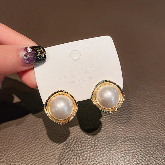 Wholesale geometric Pearl Gold Earrings JDC-ES-BY-055 Earrings 宝钰 1 Wholesale Jewelry JoyasDeChina Joyas De China