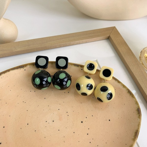 Wholesale geometric polka dot acrylic earrings JDC-ES-W399 Earrings JoyasDeChina Wholesale Jewelry JoyasDeChina Joyas De China