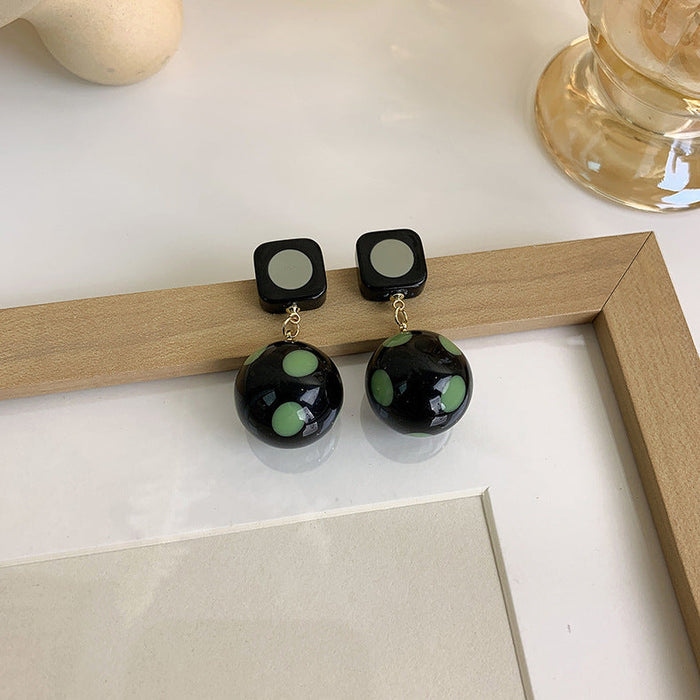 Wholesale geometric polka dot acrylic earrings JDC-ES-W399 Earrings JoyasDeChina B Black Wholesale Jewelry JoyasDeChina Joyas De China