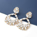 Wholesale geometric rhinestone alloy earrings JDC-ES-JL060 Earrings JoyasDeChina white Wholesale Jewelry JoyasDeChina Joyas De China