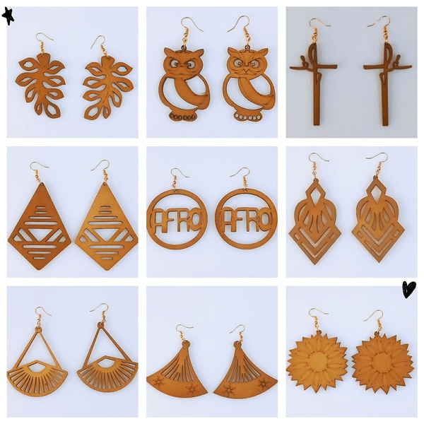 Wholesale Geometric Rhinestone Boho Wood Earrings MOQ≥2 JDC-ES-AnX003 Earrings 安修 Wholesale Jewelry JoyasDeChina Joyas De China