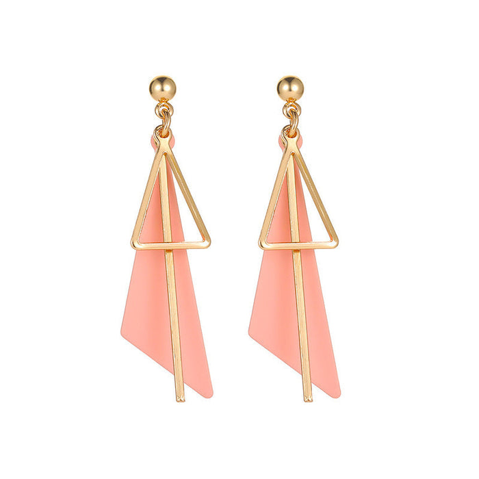 Wholesale geometric Triangle Earrings JDC-ES-D560 Earrings JoyasDeChina 02 pink Wholesale Jewelry JoyasDeChina Joyas De China