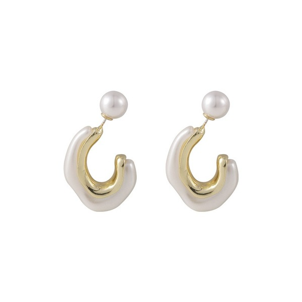 Wholesale geometric u-shaped pearl earrings JDC-ES-W367 Earrings JoyasDeChina Wholesale Jewelry JoyasDeChina Joyas De China