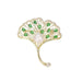 Wholesale ginkgo leaf butterfly green Rhinestone series copper Brooches JDC-BC-WN001 Brooches 薇妮 Wholesale Jewelry JoyasDeChina Joyas De China