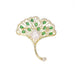 Wholesale ginkgo leaf butterfly green Rhinestone series copper Brooches JDC-BC-WN001 Brooches 薇妮 TXZ181 Wholesale Jewelry JoyasDeChina Joyas De China