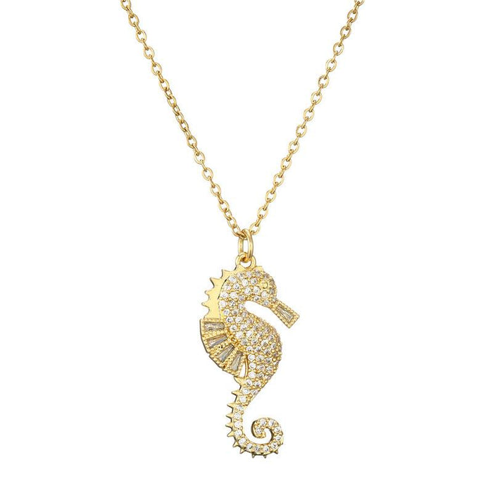Bulk Jewelry Wholesale Girl Sea horse necklace JDC-ag108 Wholesale factory from China YIWU China