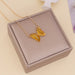Wholesale Glass Butterfly alloy necklace JDC-NE-SF095 NECKLACE 少峰 Wholesale Jewelry JoyasDeChina Joyas De China
