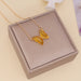 Wholesale Glass Butterfly alloy necklace JDC-NE-SF095 NECKLACE 少峰 yellow Wholesale Jewelry JoyasDeChina Joyas De China