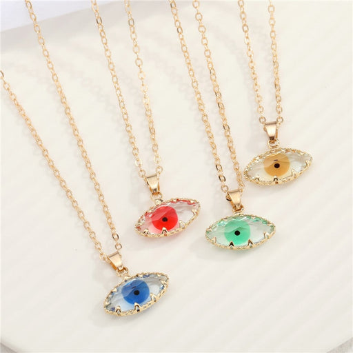 Wholesale Glass Devil's Eye Alloy Crystal Necklace MOQ≥6 JDC-NE-Juej004 Necklaces 觉际 Wholesale Jewelry JoyasDeChina Joyas De China