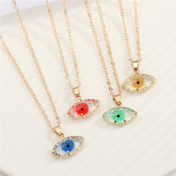 Wholesale Glass Devil's Eye Alloy Crystal Necklace MOQ≥6 JDC-NE-Juej004 Necklaces 觉际 Wholesale Jewelry JoyasDeChina Joyas De China