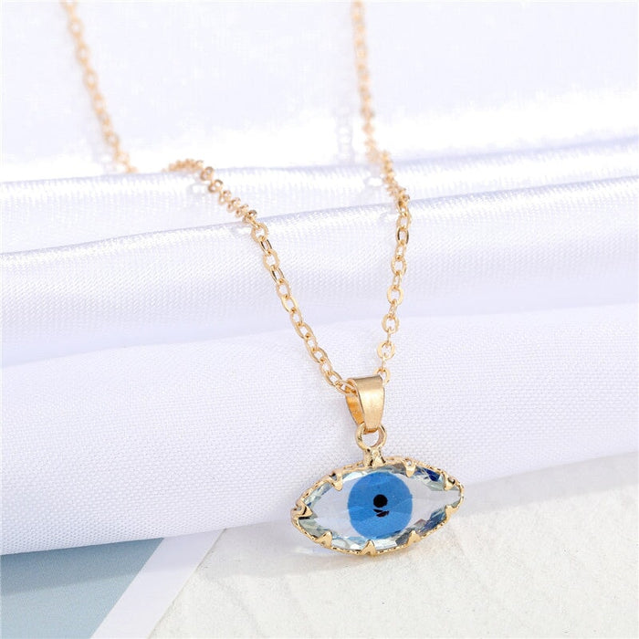 Wholesale Glass Devil's Eye Alloy Crystal Necklace MOQ≥6 JDC-NE-Juej004 Necklaces 觉际 blue Wholesale Jewelry JoyasDeChina Joyas De China