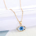 Wholesale Glass Devil's Eye Alloy Crystal Necklace MOQ≥6 JDC-NE-Juej004 Necklaces 觉际 blue Wholesale Jewelry JoyasDeChina Joyas De China