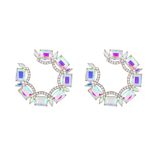 Wholesale glass diamond diamond Round Earrings JDC-ES-JL502 Earrings JoyasDeChina Wholesale Jewelry JoyasDeChina Joyas De China