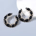 Wholesale glass diamond diamond Round Earrings JDC-ES-JL502 Earrings JoyasDeChina black Wholesale Jewelry JoyasDeChina Joyas De China